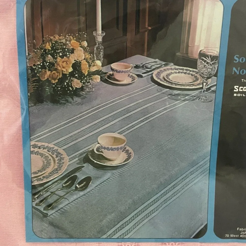 Vintage Sleater Tablecloth Pink Square 52x52 No-Iron Made USA Courtrai Style New